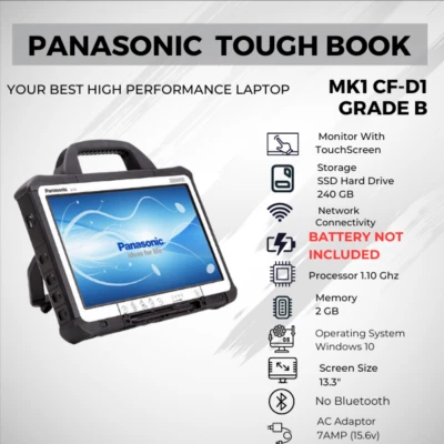 PANASONIC TOUGHBOOK MK1 CF-D1 DIAGNOSTICS TABLET RAM 2GB  HD 240GB SSD  Grade C - Image 1 of 2
