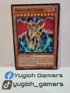 MOSAICO YUGIOH DARKLORD DESIRE BP02-EN090 RARO JUGADO CON LUZ - Imagen 1 de 1
