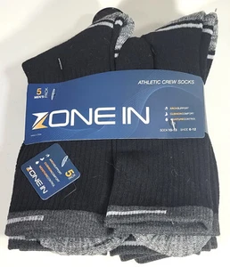 Zone In - 5 Paar sportliche Crew-Socken für Herren - schwarz (5) mit grauen Akzenten - Bild 1 von 4