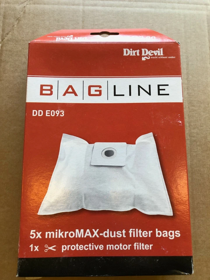 Dirt Devil BagLine DDE 093 Replacement Bags 5 x Bags 1 x Motor Filter - Image 1 of 1