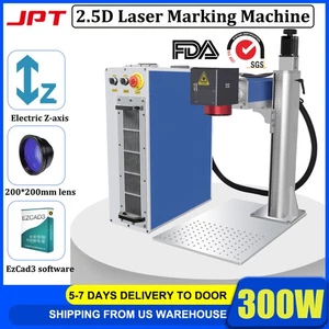 JPT 2.5D Mopa 300W Fiber Laser Engraver Marking Machine Ezcad3 Electric Z-axis - Picture 1 of 20
