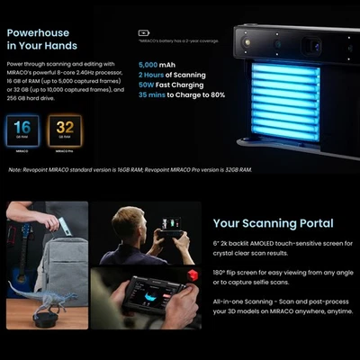 AU Revopoint MIRACO 3D Scanner For 3D Printing Wireless Handheld 3D Model - Image 1 of 4