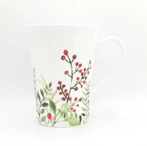 Aquarell Weihnachten Stechpalme Kaffeebecher 12 Unzen Bone China Weihnachtsgeschenk von Mikasa  - Bild 1 von 8