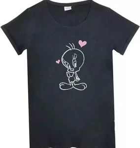 TWEETY L 44 46 NACHTHEMD HERZEN LOONEY TUNES BIG SHIRT SCHLAFANZUG DAMEN CARTOON - Bild 1 von 6