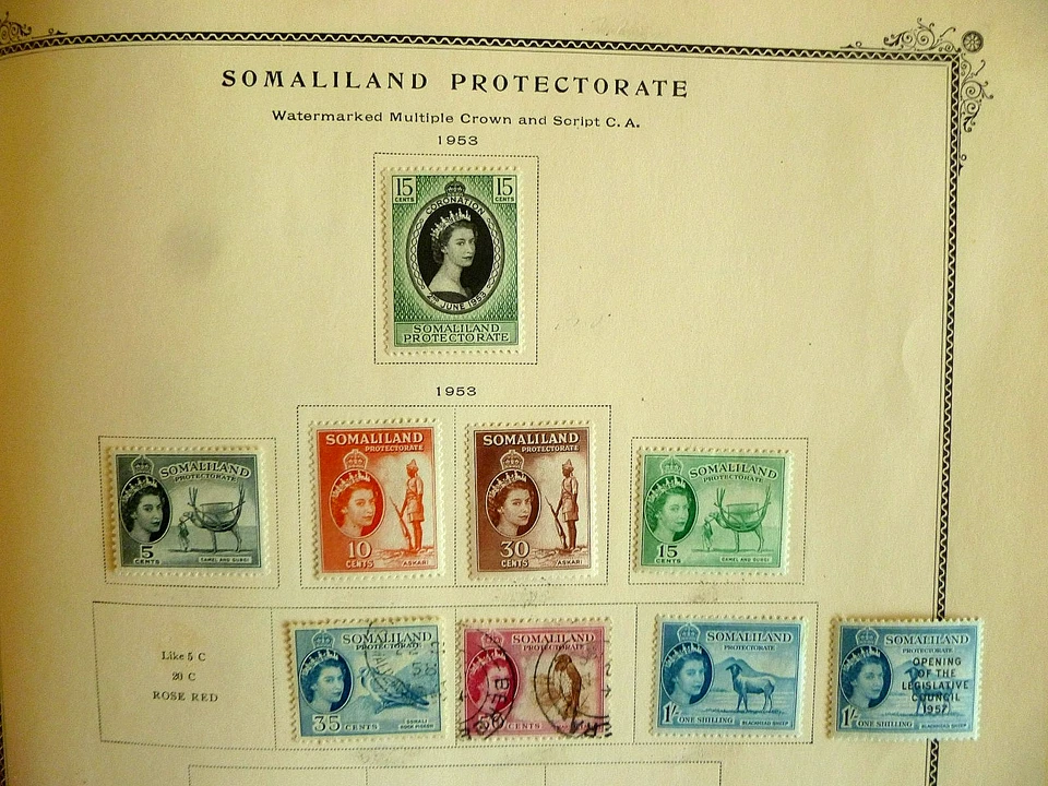British Somaliland, 1953, set of 9 items, started Queen Elizabeth II Coronation. - Image 1 of 1