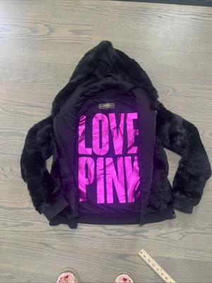 Victoria’s Secret PINK 2011 FASHION SHOW FUR FULL ZIP HOODIE Size M EXCLUSIVE!! - Image 1 of 4