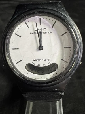 Reloj Casio AQ-41 746 Vintage Hombre Alarma Cronógrafo Analógico Digital Negro Foto 1 de 4