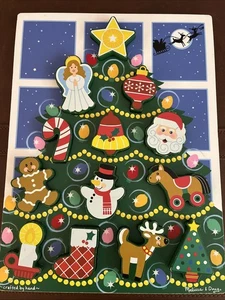 Rompecabezas grueso de madera para árbol de Navidad Melissa & Doug Santa reno - Imagen 1 de 15