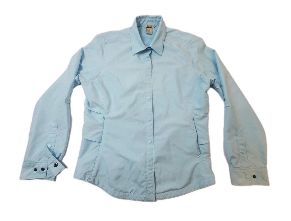 Duluth Trading Co Shirt Womens Med Blue Long Sleeve Outdoor Coolplus Vented Snap Foto 1 de 4
