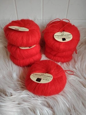 Angora Wolle Garn in rot 7 Knäuel  - Bild 1 von 2