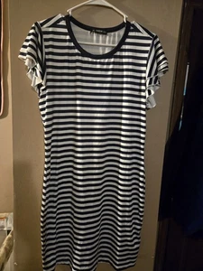 Vestido ceñido al cuerpo a rayas azul y blanco para mujer talla XL - Imagen 1 de 4