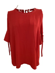 Tommy Hilfiger Red Blouse top Size 10 with Half sleeves Ladies - Picture 1 of 18
