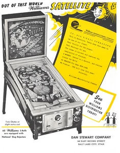 Satellite Williams Pinball Flyer / Brochure / Ad - Hard to Find - - Imagen 1 de 1