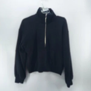 H&M divided sweatshirt women size small black quarter zip Relaxed pullover - Picture 1 of 8