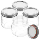  4 Pcs Airtight Mason Jar Fruit Salad Jelly Canning with Lid 250ml Glass Jars