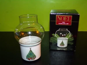 4" MINI HURRICANE LAMP w box & Candle by The House Salem CHRISTMAS TREE DESIGN - Picture 1 of 5