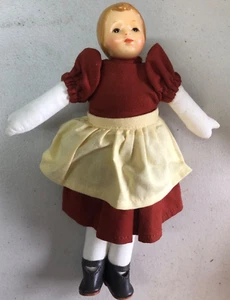 Hummel Gobel Cabeza de Porcelana Muñeca Vestido Delantal Cuero Zapatos Rubia Trenza Arco 1997 - Imagen 1 de 6