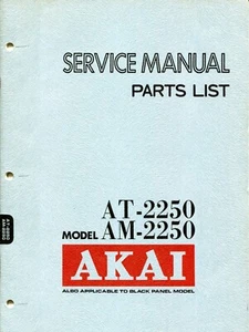 Vintage Akai Modell AT-2250/AM-2250 Stereo Tuner Service Handbuch/Teileliste - Bild 1 von 6