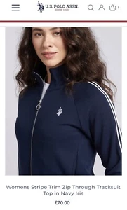 REDUCED - BNWT Women’s Tracksuit Top by US Polo Assn. Navy, Size 14 RRP £70 - Picture 1 of 9