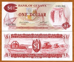 Guyana, 1 dollar, ND (1983), signature 6, P-21e, UNC - Picture 1 of 1