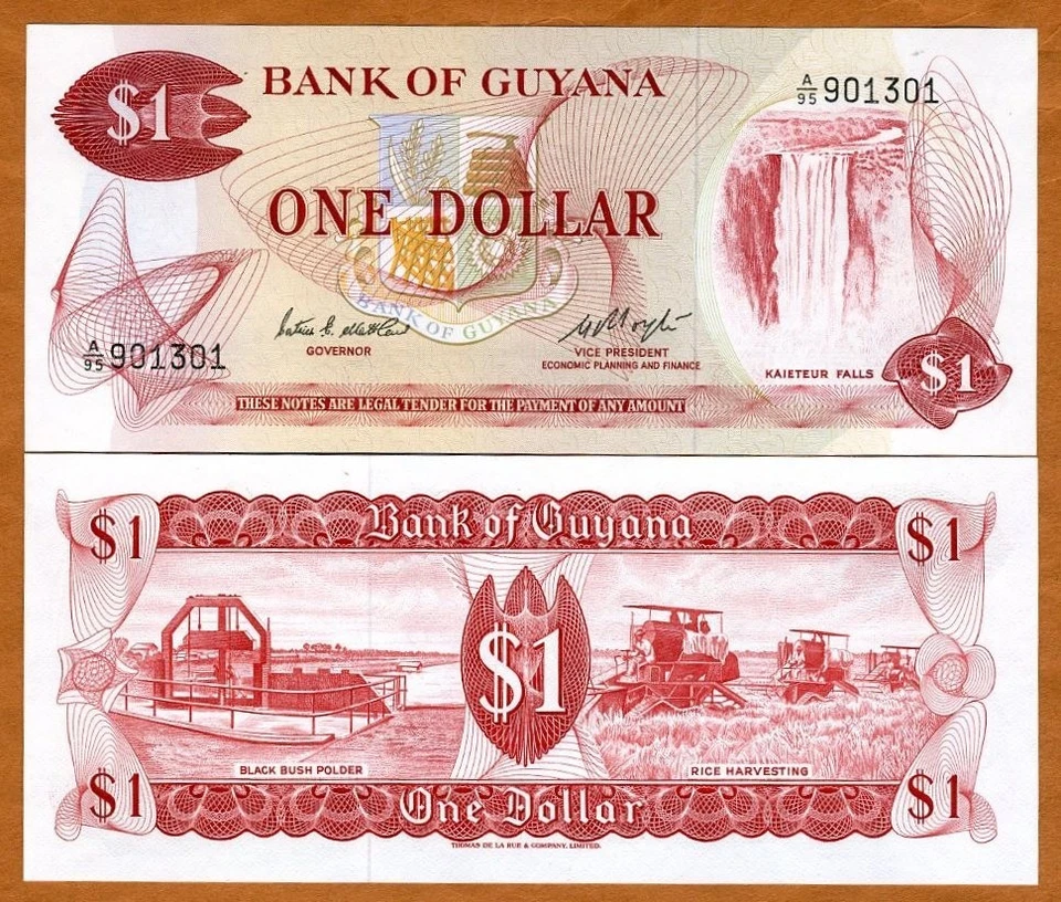 Guyana, 1 dollar, ND (1983), signature 6, P-21e, UNC - Image 1 of 1