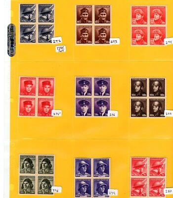 Checoslovaquia nr 272-287 mnh bloques de 4 hombres militares cada uno Foto 1 de 2