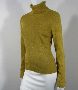 INC International Concepts Long Sleeve Sweater Size L LARGE Gold Metallic - Picture 1 of 5