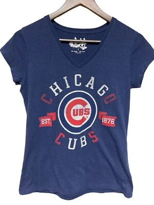 Touch by Alyssa Milano Chicago Cubs Blue V-Neck T-Shirt Shirt Women's Small - Image 1 of 4