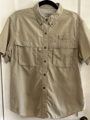 L.L. Camisa de pesca con mosca de frijoles forrada de malla tostada manga corta para mujer grande Foto 1 de 4