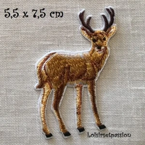 PATCH écusson APPLIQUE thermocollant - ANIMAL BICHE CERF ** 5,5 x 7,5 cm ** - Picture 1 of 1