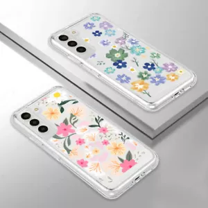 Hülle für Samsung S25 Ultra S24 FE S23 A15 A16 A56 A55 A25 Blume Klar TPU Cover - Bild 1 von 17