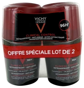 Vichy Clinical Control for Men Roll On Deodorant Anti-Perspirant 96h - 2x50ml - Picture 1 of 4