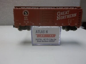 Spur N AtlasTrainmaster #34572A 40' BoxCar GreatNorthern #20237 Knuckle cplr, Neu in OVP - Bild 1 von 2