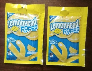 Lemonhead Ropes 3 oz LEMON Flavored Filled Ropes Candy (Lot of 2) BB 02/2026 - Picture 1 of 1