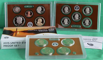 2015 S United States Mint ANNUAL 14 Coin Proof Set Original Box and COA Complete - Image 1 of 4
