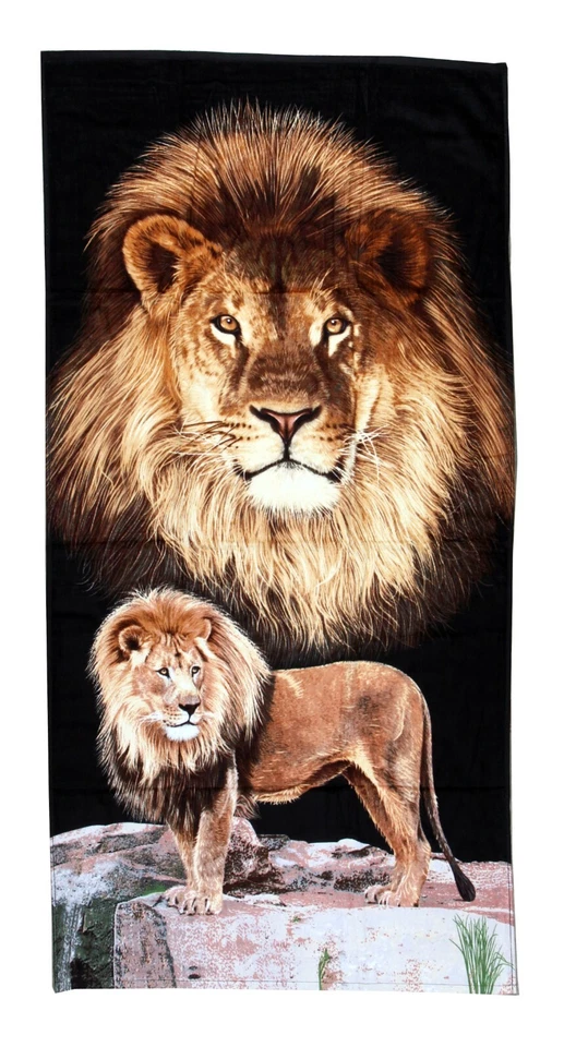 Toalla de playa de lujo 100 % algodón tema Rey León de la Selva - Nueva con etiquetas Foto 1 de 1