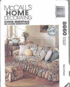 McCall's Home Decorating Sewing Pattern 8660, Chair, Couch, Pillow Covers, Uncut - Picture 1 of 2