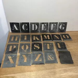 Letters Alphabet No. 20 Metal Stencils Metal Display Deposited Incomplete - Picture 1 of 5