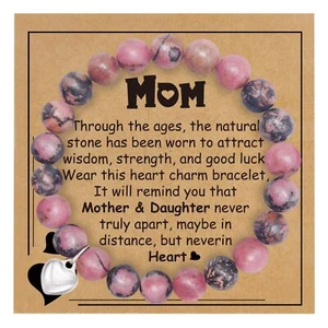 Mothers Day Gifts for Mom, Grandma, Natural Stone Bracelet Birthday Christmas Ea - Picture 1 of 5
