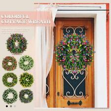 Spring Summer Wreath For Front Door,Farmhouse Colorful Cottage Wreath U6E3