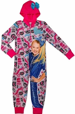 Nuevo con etiquetas Niñas JoJo Siwa Traje de Unión de una pieza Sudadera con capucha Pijama 6 6X 7 8 10 12 Arco de baile Foto 1 de 4