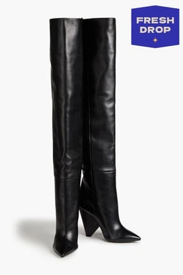 PVP €1927 SAINT LAURENT BOTAS DE CUERO US10 UK7 EU40 tacón tirar hecho en Italia Foto 1 de 4