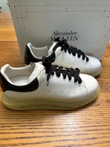 Alexander McQueen Shoes Mens Size 10.5 Leather Clear Sole 543312 Sneakers - Picture 1 of 9