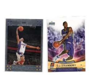 (LOT OF 2 RC) D.J. STRAWBERRY 2007-08 UD RC BOXED #22 /TOPPS CHROME  #142 (SUNS) - Picture 1 of 1