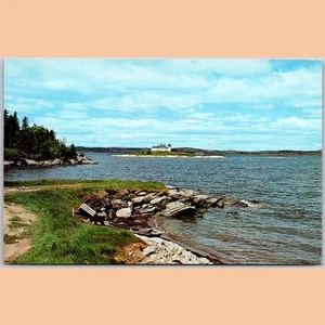 Postcard Pumpkin Island Lighthouse Little Deer Isle Maine - Picture 1 of 4