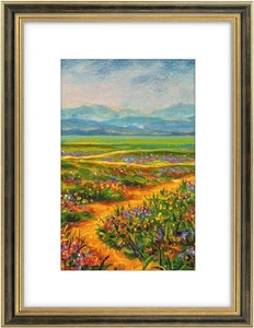 Golden State Art, marco de fotos ornamentado 12x16 con tapete blanco 12x16, oro negro - Imagen 1 de 9