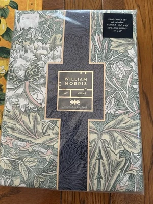 NWT WILLIAM MORRIS HONEYSUCKLE TULIP SEA GREEN KING SHAMS DUVET COVER SET RARE - Image 1 of 4