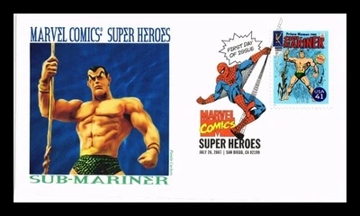 DR JIM STAMPS US COVER SUB-MARINER MARVEL COMICS SUPER HEROES FDC PANDA CACHET - Image 1 of 2