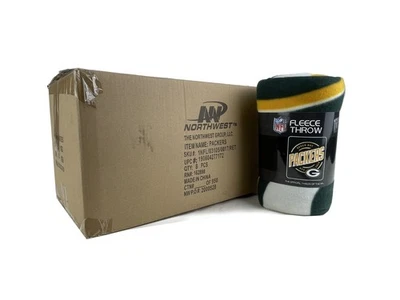 Lote de 8 mantas de lana Green Bay Packers con licencia NFL tamaño grande 50x60 Foto 1 de 4