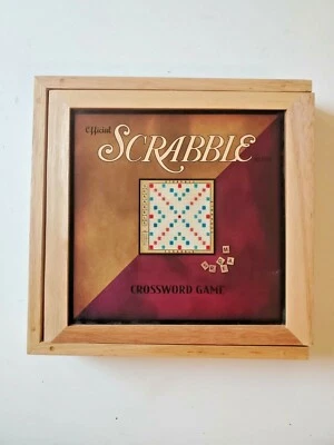 2002 Parker Brothers SCRABBLE in Wooden Box Nostalgia Game Series Complete - Image 1 of 4